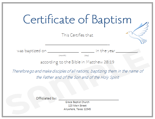 Baptism Certificates BaptismalRobes